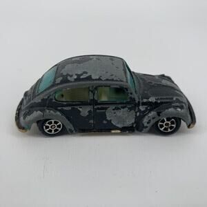 YATMING DIECAST HONG KONG #1009 VOLKSWAGEN VW BEETLE BUG, BLACK, ORIGINAL